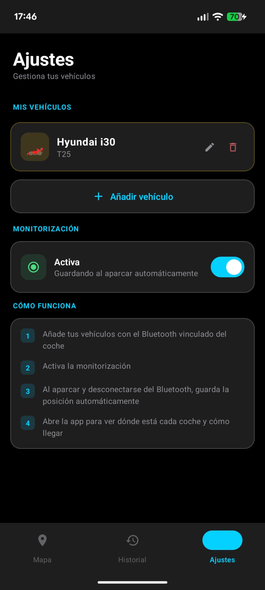 Ajustes de vehículos en ByParker